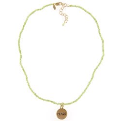 14k Gold over Sterling Silver 'Peace' Peridot Necklace 