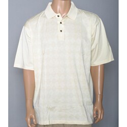 Aureus Men's Fossil Tonal Argyle Mercerized Golf Polo