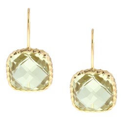 Zoe B 14k Gold over Sterling Silver Green Quartz Earrings