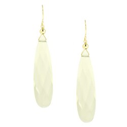 Zoe B 14k Yellow Gold Green Quartz Dangle Earrings