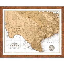 'Map of Texas' Framed Print