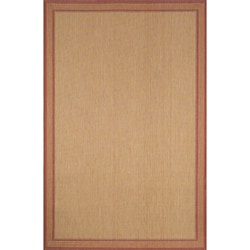 Spindle Stripe Terracotta Red Border Rug (3'3 x 4'11)