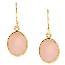 Zoe B. 14k Gold over Silver Pink Chalcedony Earrings 