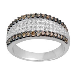 10k White Gold 1ct TDW Champagne and White Diamond Ring (I-J, I2-I3)