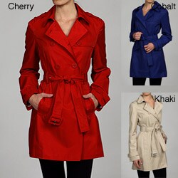 Black Rivet Women's Belted Trench Coat