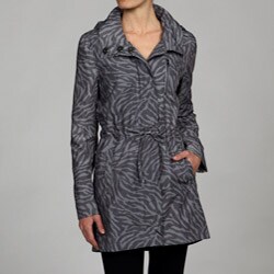 Nine West Women's Zip Front Hooded Trench