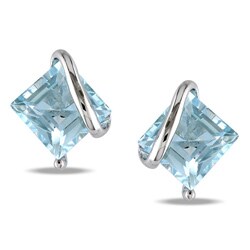 Sterling Silver Sky Blue Topaz Stud Earrings