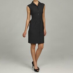 Calvin Klein Women's Pleated Charcoal Dress