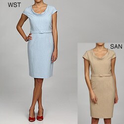 Calvin Klein Women's Belted Cap Sleeve Dress