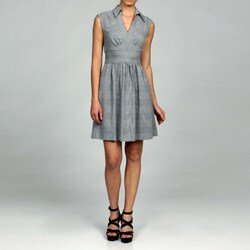 Jessica Simpson Women's Houndstooth V-neck Dress