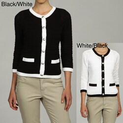 Jeanne Pierre Women's 2-Tone Cardigan