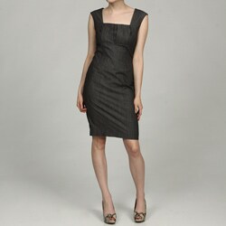 Calvin Klein Women's Black Pleated Bodice Dress