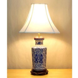Blue and White Symbol Table Lamp