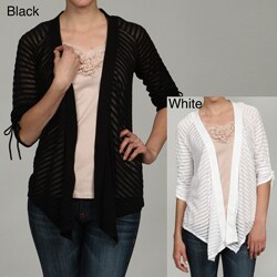 Grace Elements Women's Shadow Stripe Open Front Cardigan