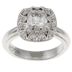 Tacori IV Sterling Silver Clear Cubic Zirconia Cushion Ring