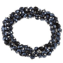La Preciosa Hanging Black Crystal Stretch Bracelet