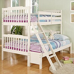 Simone Soft White Twin/ Full Bunk Bed