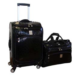 Jenni Chan Bows Black 2-piece Carry-on Spinner Luggage Set