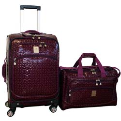 Jenni Chan Bows Purple 2-piece Carry-on Spinner Luggage Set