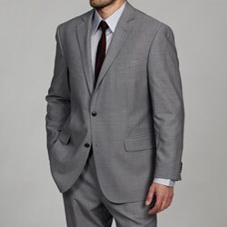 Arnold Brant Men's Pearl Grey Summer Tic Weave Wool Slim-fit Suit