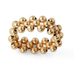 Toscana Collection 14k Gold Beaded Stretch Ring