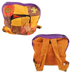 Cotton Colorful Patchwork Peace Backpack (Nepal)