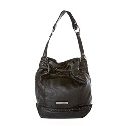 BCBGeneration 'Betsy' Large Black Grommet Drawstring Hobo Bag
