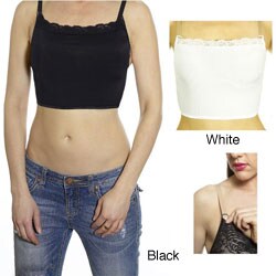 Solid With Lace Trim Strapless Mini Camisole (2 Pack)