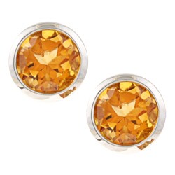 Sterling Silver Round-cut Citrine 7-mm Stud Earrings