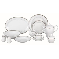 Lorren Home Silver Milano 49-piece Dinnerware Set
