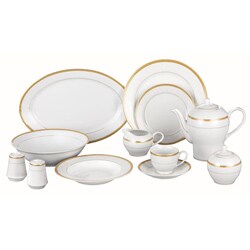 Lorren Home Gold Milano 49-piece Dinnerware Set