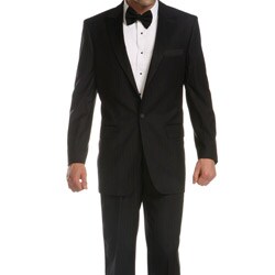 Ferrecci Men's Black Peaked Lapel Tuxedo