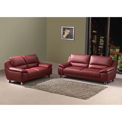 Valencia Leather Sofa and Loveseat Set