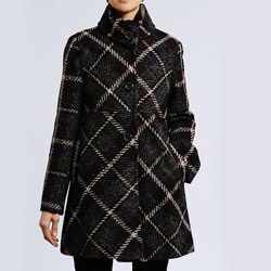 Larry Levine Women's Petite Plaid Wool-blend Coat