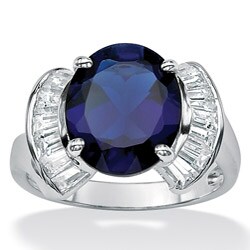 Lillith Star Sterling Silver Glass and Cubic Zirconia Ring