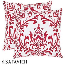Paris 22-inch Red/ White Decorative Pillows (Set of 2)