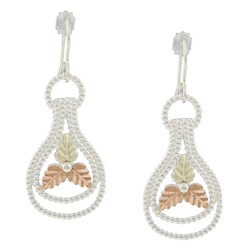 Black Hills Gold over Silver Dangle Earrings