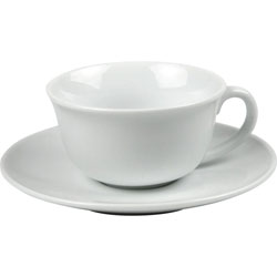 Konitz White 6-ounce Tea Cups and Saucers (Set of 4)