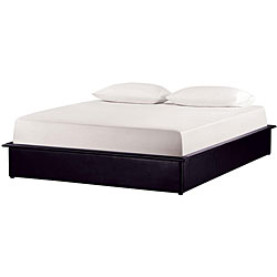 Studio Queen Faux Black Leather Bed