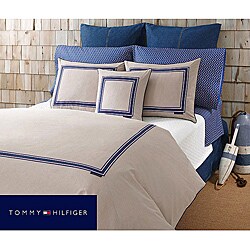 Tommy Hilfiger Oxford Khaki Twin-size Duvet Cover