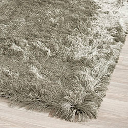 Hand-woven Silken Titanium Grey Shag Rug (5' x 7')
