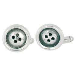 Sterling Silver Button-style Cuff Links
