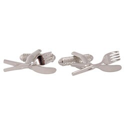 Cuff Daddy Silvertone Knife and Fork Cuff Links