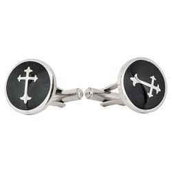 Cuff Daddy Stainless Steel Cool Cross Cuff Links