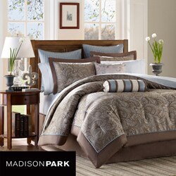 Madison Park Whitman Blue 12-piece Queen-size Bed in a Bag