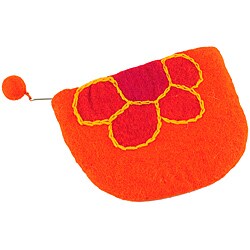 Wool Felt Tangerine Flower Change Wallet (Nepal)