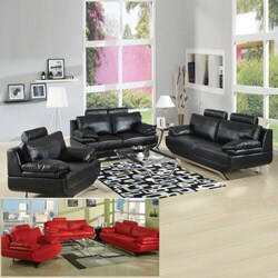 Jessica 2-piece Bonded Leather Sofa and Loveseat Set 