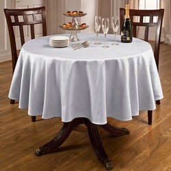 Rosedale Spill-proof White 70-inch Round Tablecloth
