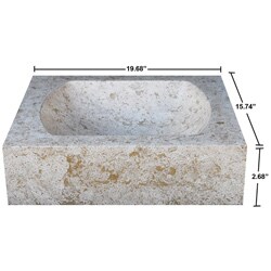 Concrete Quarter Moon Marble Sink