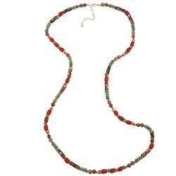 Southwest Moon Sterling Silver Multi-Gemstone and Copper Necklace